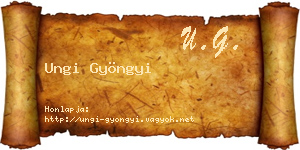 Ungi Gyöngyi névjegykártya